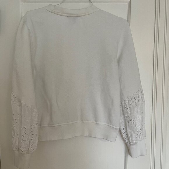 PAIGE Cotton Eyelet Sweatshirt | Size Medium - Picture 9 of 12